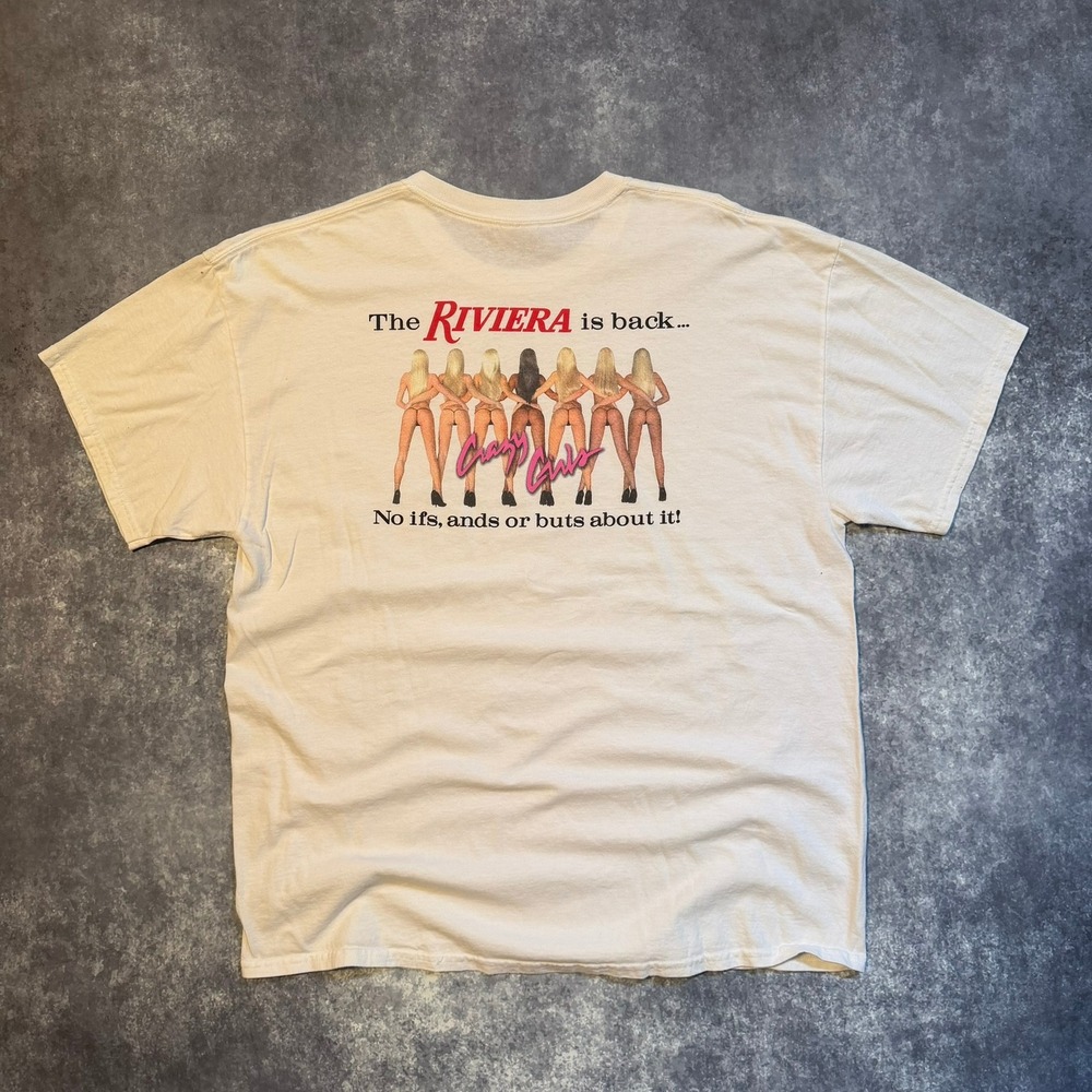 Vintage Y2K Riviera Casino Sexy Girls Good Times Roll Shirt Las Vegas Men's XL